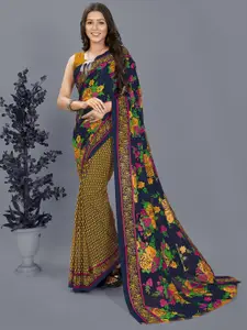 ANAND SAREES Floral Poly Georgette Half and Half Saree