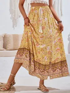 StyleCast Printed Flared Midi Skirt