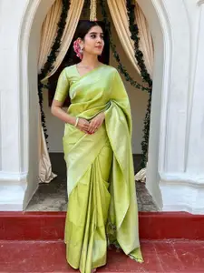 Areca Designer Woven Design Zari Silk Blend Banarasi Saree