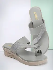 Colo Textured One Toe Wedge Heels