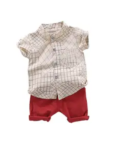 StyleCast Boys Checked Shirt with Shorts
