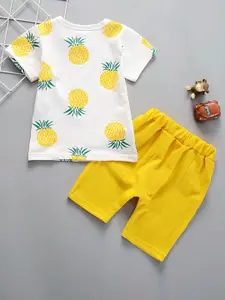StyleCast Boys Yellow Graphic Printed Top with Shorts