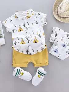 StyleCast Boys Printed Shirt With Shorts Clothing Set