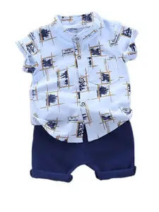 StyleCast Boys Printed Shirt With Shorts Clothing Set