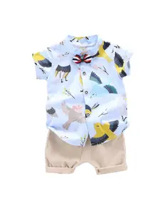 StyleCast Boys Blue Graphic Printed Shirt with Shorts