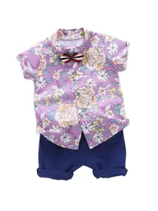 StyleCast Infant Boys Printed Shirt with Shorts