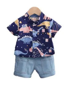 StyleCast Boys Graphic Printed Shirt with Shorts
