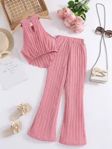 StyleCast Girls Pink Striped Top with Palazzos