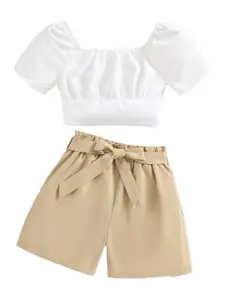 StyleCast Girls White Top with Shorts