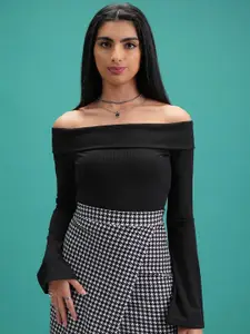 Tokyo Talkies Off-Shoulder Bell Sleeves Bardot Top