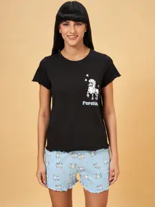 Dreamz by Pantaloons Graphic Printed T-shirt With Shorts
