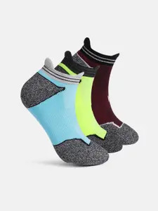HRX by Hrithik Roshan Men Pack of 3 Colourblocked Ankle-Length Socks