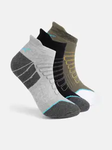 HRX by Hrithik Roshan Men Pack of 3 Geometric Self-Design Ankle Length Socks