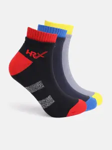 HRX by Hrithik Roshan Men Pack of 3 Colourblocked Ankle Length Socks