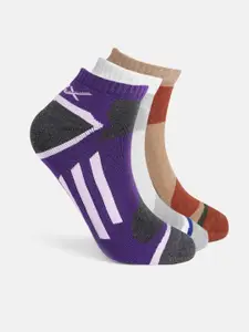 HRX by Hrithik Roshan Men Pack of 3 Colourblocked and Striped Ankle-Length Socks