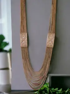 The Pari Rose Gold-Plated Rhinestone Studded Layered Necklace