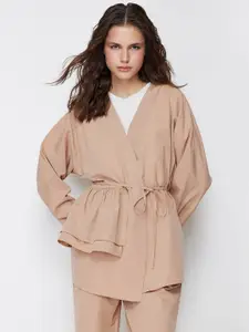 Trendyol V-Neck Wrap Top With Trousers