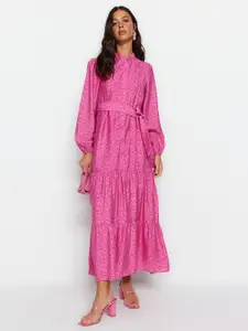 Trendyol Printed  A-Line Midi Dress