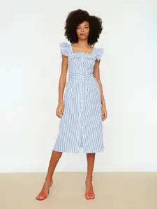Trendyol Striped A-Line Midi Dress