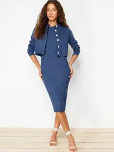 Trendyol Striped Sheath Midi Dress