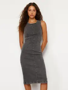 Trendyol Women Denim Sheath Midi Dress