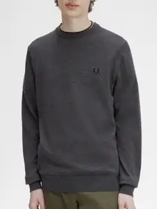 Fred Perry Round Neck Cotton Pullover Sweater