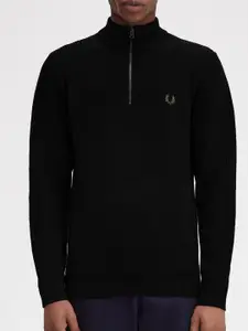 Fred Perry Self Design Turtle Neck Half Zip Pullover Sweater