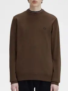 Fred Perry Round Neck Cotton Pullover Sweater