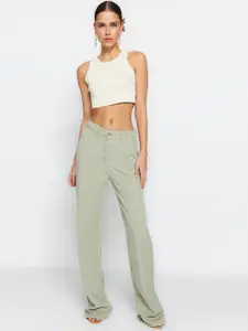 Trendyol Women Mid-Rise Mildly Distressed Light Fade Jeans