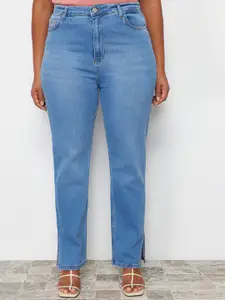 Trendyol Women Mid-Rise Clean Look Light Fade Pure Cotton Jeans