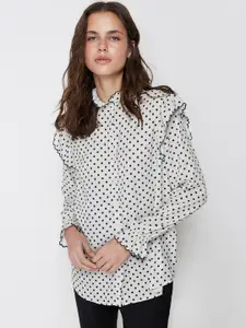 Trendyol Women Polka Dot Opaque Printed Casual Shirt