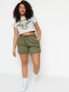 Trendyol Women Mid-Rise Denim Shorts