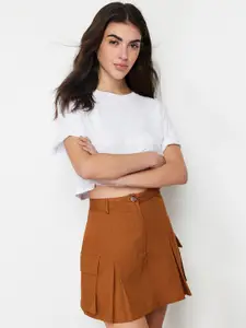 Trendyol Pure Cotton Flared Mini Skirt