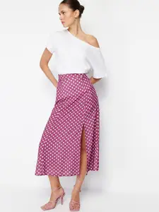 Trendyol Printed Straight Midi Skirt