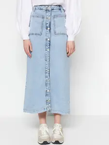 Trendyol Pure Cotton Pencil Midi Skirts