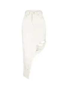 Trendyol Self Design Pure Cotton Pencil Knee Length Skirt