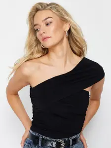Trendyol One Shoulder Sleeveless Gathered Fitted Top