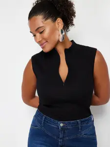 Trendyol Ribbed High Neck Sleeveless Cotton Top