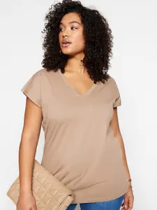 Trendyol V-Neck Cotton Cap Sleeves T-shirt