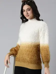 SHOWOFF Women Speckled Pullover with Fuzzy Detail