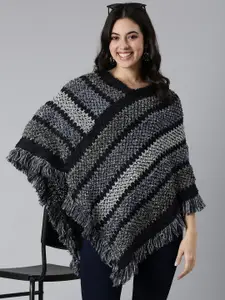 SHOWOFF Women Striped Poncho