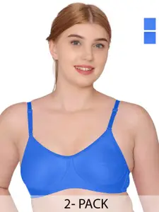 Tweens Pack Of 2 Full Coverage Non Padded Seamless Cotton T-shirt Bra With All Day Comfort