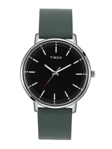 Timex Men Brass Dial & Leather Straps Analogue Watch- TW0TG8018