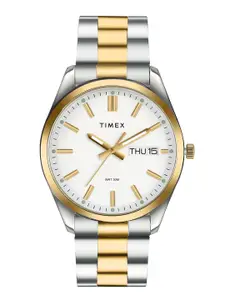 Timex Men Brass Dial & Stainless Steel Bracelet Style Straps Analogue Watch- TWTG10420
