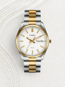 Timex Men Brass Dial & Stainless Steel Bracelet Style Straps Analogue Watch- TWTG10420