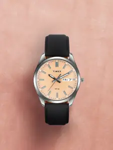 Timex Men Brass Dial & Leather Straps Analogue Watch- TWTG10417