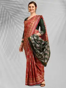 Mitera Ethnic Motifs Woven Designed Zari Silk Cotton Patola Saree