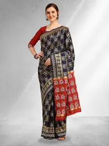 Mitera Ethnic Motifs Woven Designed Zari Silk Cotton Banarasi Saree