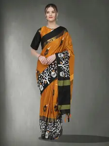 Mitera Ethnic Motifs Embroidered Silk Cotton Uppada Saree
