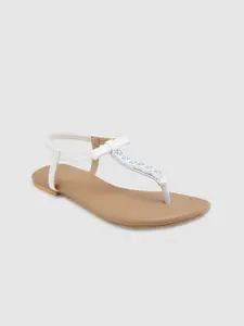 Sole To Soul Women Embellished T-Strap Flats